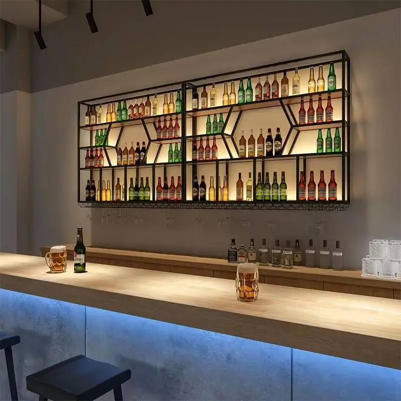 High End Bar Cabinet Wine Rack Wall Wine Canteen Mobile Counter Liquor Living Room Glass Showcases For Collection Set Furniture