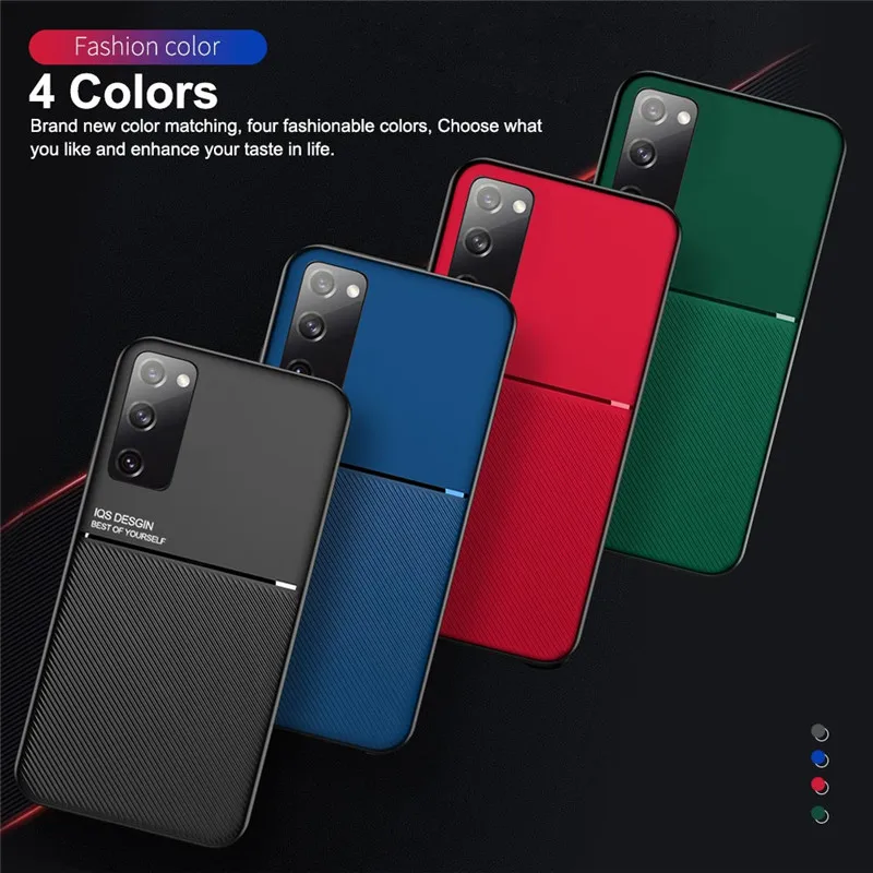 Magnetic Leather Texture Car Phone Case - Premium Back Cover with Magnet Functionality