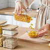 450/650/900/1400/2000ML Plastic Food Sealed Storage Box with Bamboo Lid Coffee Beans Kitchen Storage Containers Organizer Bottle 3