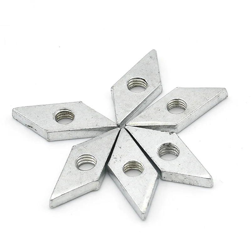 20 pcs/ lot Parallelogram Nut M4 M5 M6 M8 Diamond Galvanized Zinc