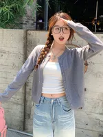 Dopne Yellow Knitted Open Cardigan Women's Faion Autumn New Arrival Long Sve Slim Fit Casual Sle Regular Length