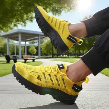حذاء رجالي ماركة فاخرة أحذية رياضية كاجوال حذاء الصيف امرأة احذية الجري شبكة محبوكة تنفس موضة أحذية رياضية غير رسمية 2025 4