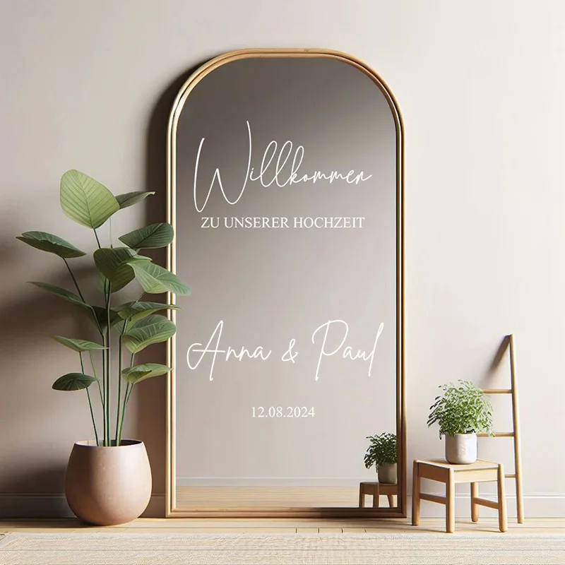 Sticker for welcome sign reception board personalized, wedding engagement welcome sign wedding, mirror sticker E866