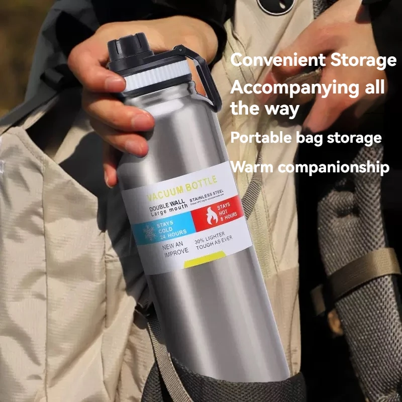 Premium Stainless Steel Insulated Thermos Bottle - 800/1000ML - Durable Outdoor Sports Thermal Mug with Hot & Cold Retention