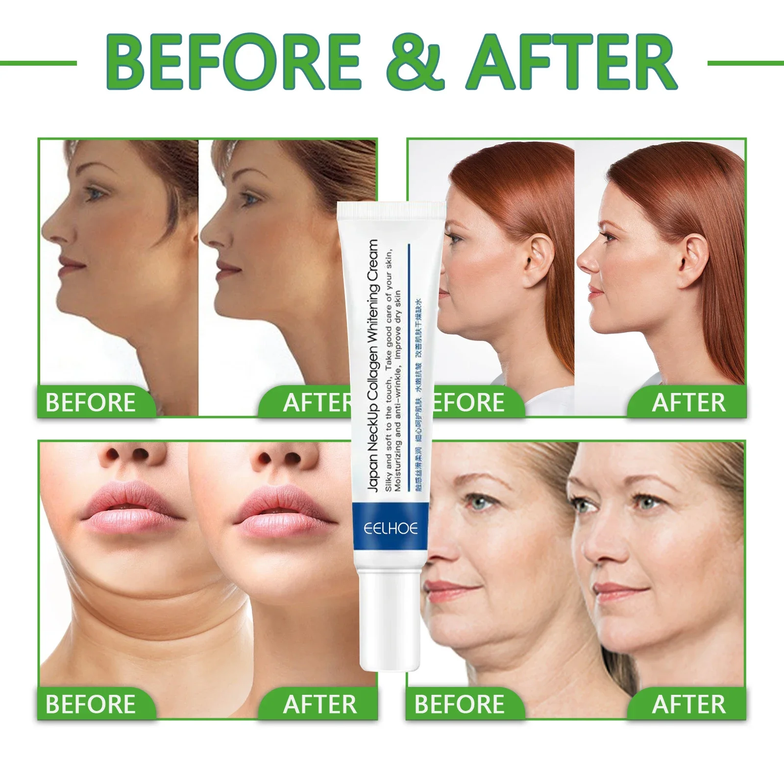Neck Cream Collagen Neck Cream Anti-aging Whitening Moisturizing Tightening Lifting for Neck Double Chin Reducer Fine Lines Skin Care