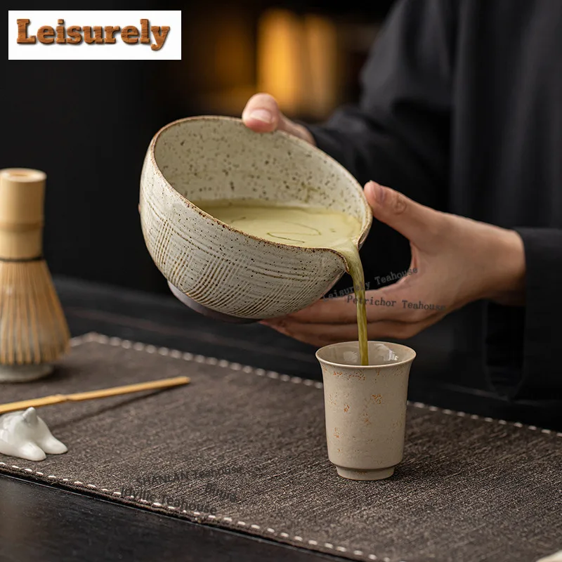 Tao Ye Matcha Set Eight-piece Coarse Pottery Kiln-change Ceramic Tea Bowl Hundred Book Stand Whisk Imitation Song Drinkware Gift
