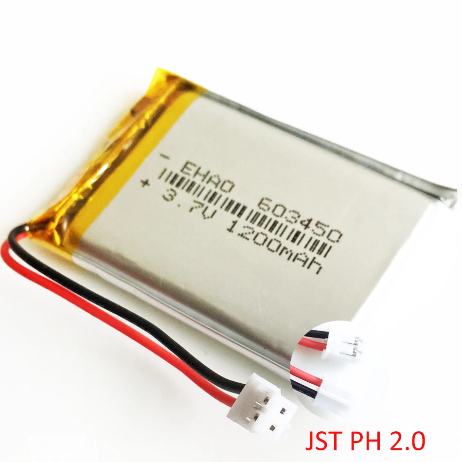 AKZYTUE 3.7V 500mAh Lipo Battery With PH2.0 Connector - Rechargeable Lithium Polymer For Small Electronics