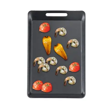 Cast Iron Grill Pan Rectangle Non Stick Sizzling Plate Outdoor Griddle Pan Camping Cookware Multi Cooker Deep Roasting Grill Pan 4