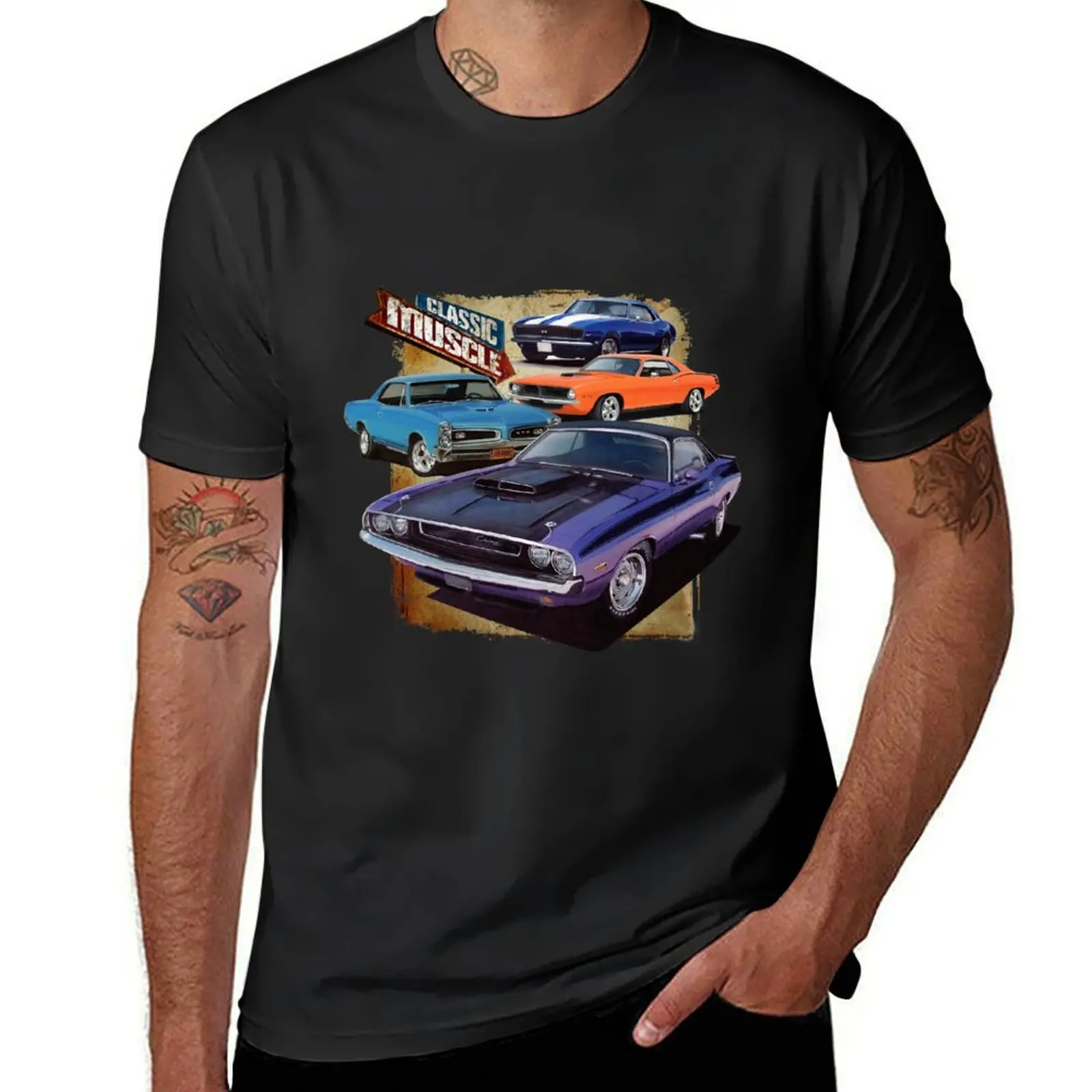 Classic Muscle Cars T-Shirt summer clothes graphics kawaii clothes blanks workout shirts for men