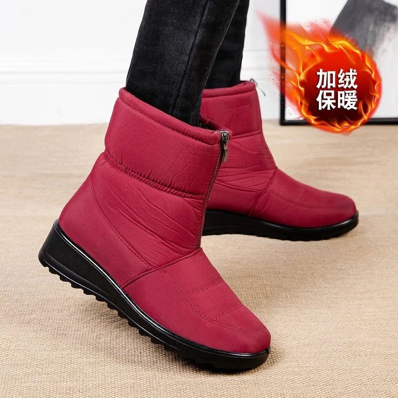 Women Winter Boots Waterproof 2022 New Round Toe Ankle Boots Woman Shoes Warm Plush No-slip Ladies Snow Boot Female High Quality