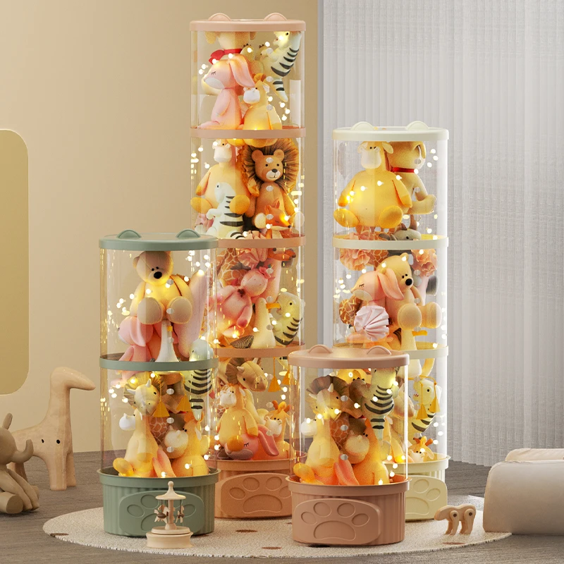 Stackable Toy Organizer Doll Storage Tube Suitable for Home and Bedroom Storage Holiday Decoration christmas storage box