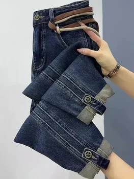 Y2k Jeans Pear-shaped Plus Size Women's Jeans Baggy Haren Pants 2023 New High Waist Elastic Slimming Pantalones De Mujer 1