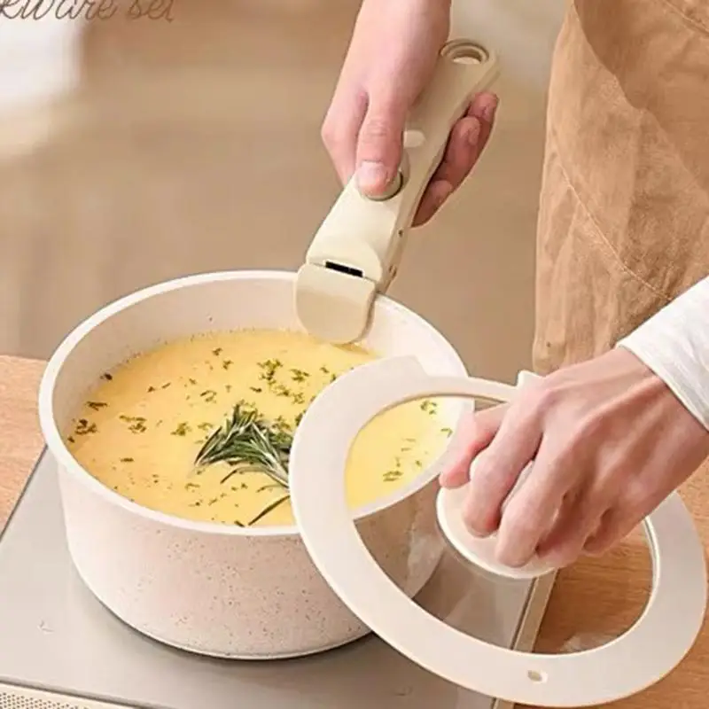 Portable Removable Pot Handle Ergonomic Cookware Grip Handle Anti-Scalding Pan Pot Kitchen Frying Pan Accessories detachable pot handle