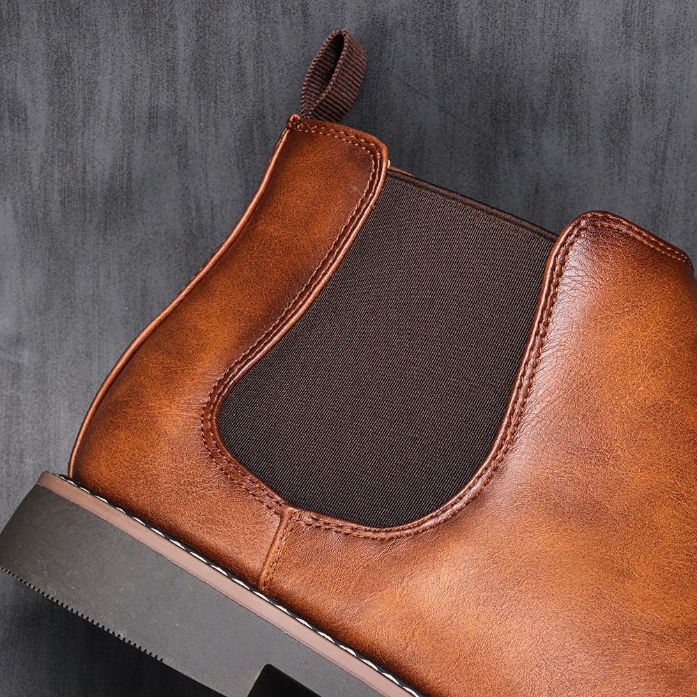 40~46 Chelsea Boots Men Brand Retro Comfortable Fashion Men Boots chelsea boots men leather boots