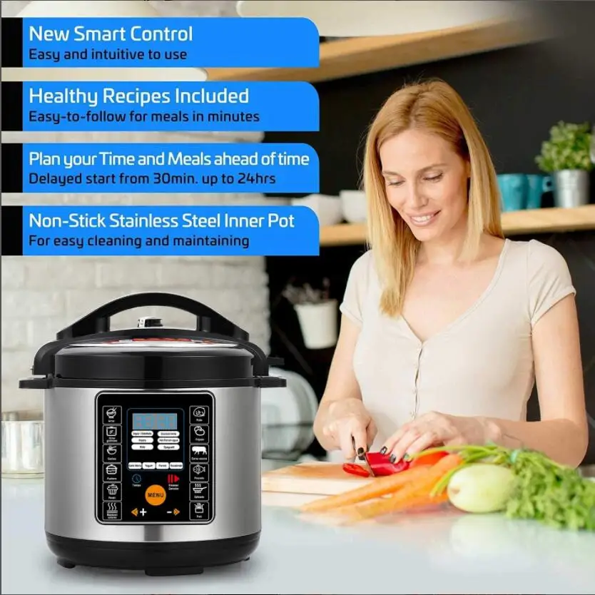 Cookingware Electric Pressure Cooker Rice Cooker 12L Big Size Double Coating Aluminum Pot With Two Steamers With CE CB RoHS