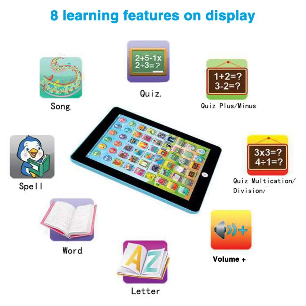 Kids learning tablet Touch Screen Eye Protection ABC Word Song Music Number Learning Electronic Interactive Educational Toy