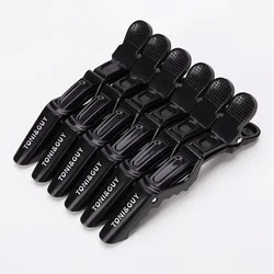 Set of 6 Durable Plastic Hair Clips - Salon Styling Essentials (Black)