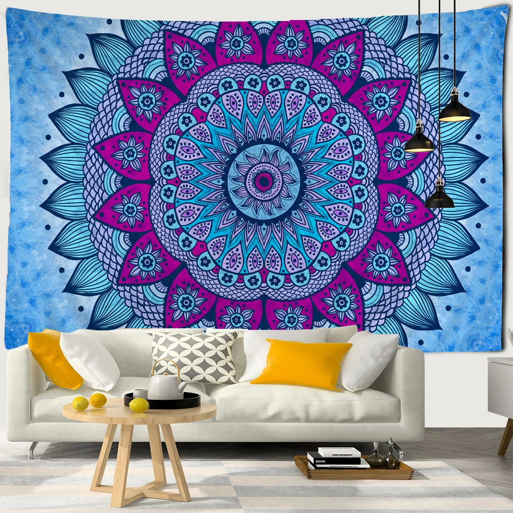 

India Mandala Tapestry Wall Hanging Boho Decor Wall Cloth Tapestries Psychedelic Hippie Night Moon Tapestry Mandala Wall Carpet