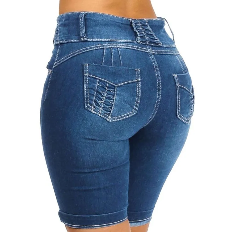Summer All-match Skinny Slim Short Jeans Plus Size 2023 Slim Classic Denim Shorts Skinny Sexy African Women Fashion Streetwear