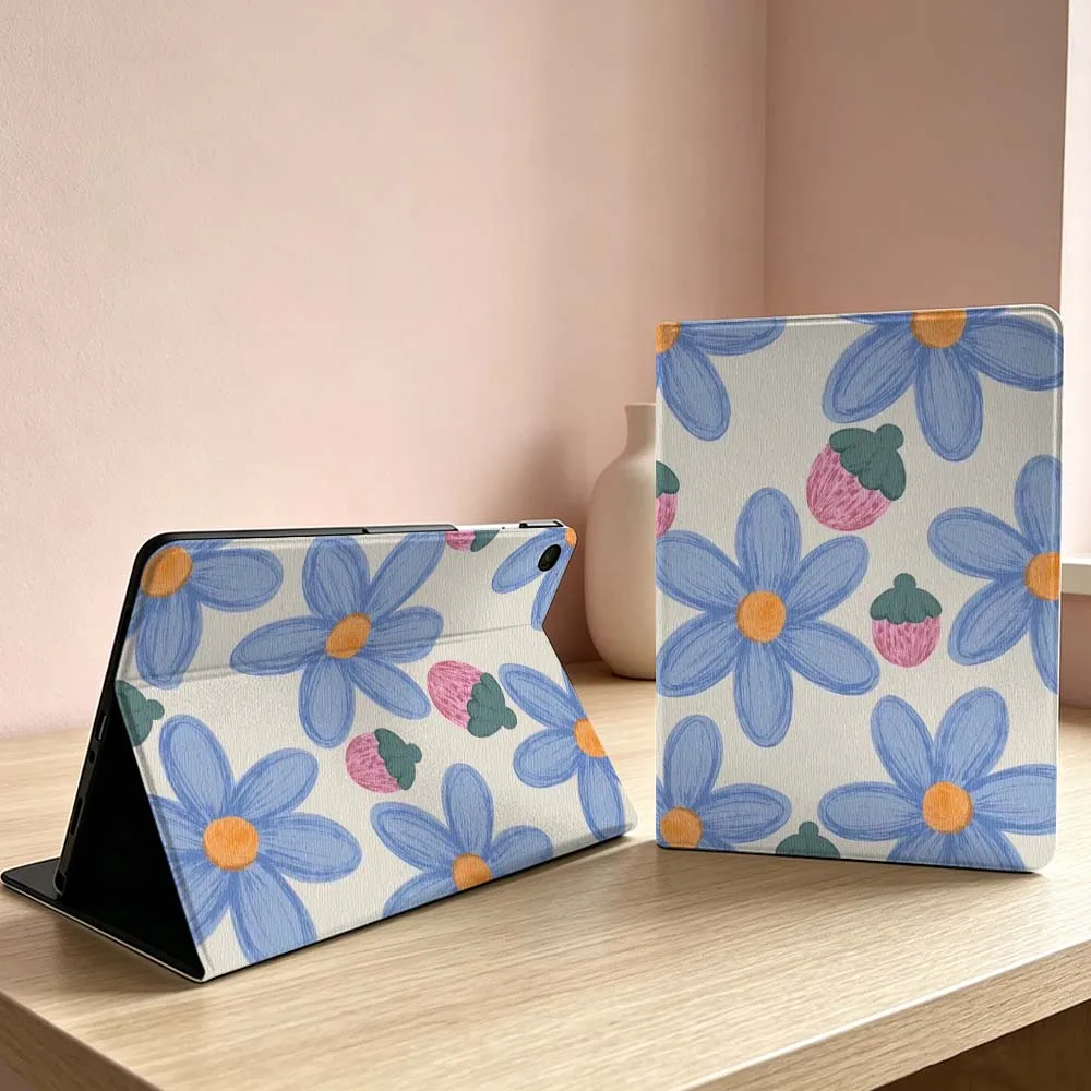 Cartoon Flowers Pattern Soft Tablet Case