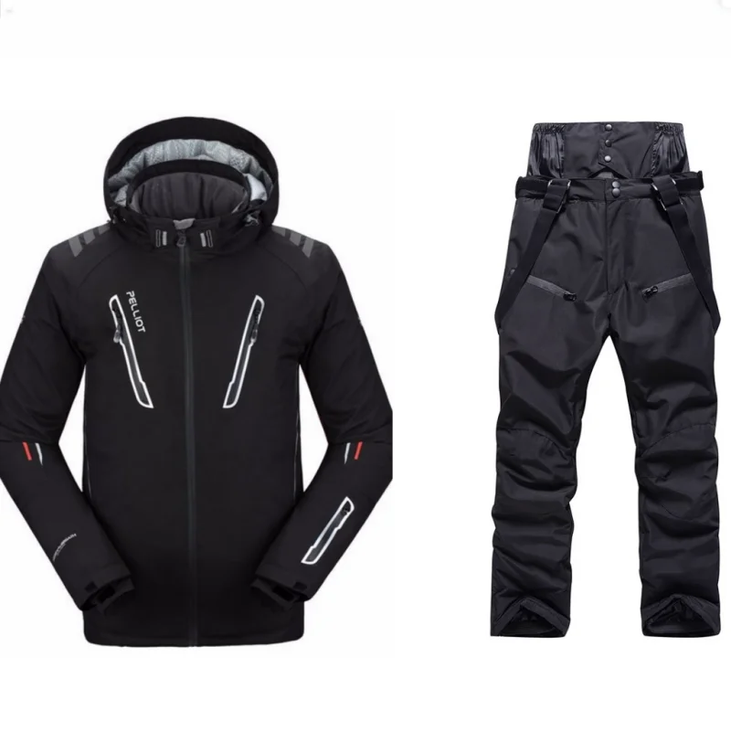 Ski Jacket Men Snow Jumpsuit New Pelliot Male Ski Suits Jacket and Pants Men's Water-proof Breathable Thermal Cottom-padded Snowboard Suit