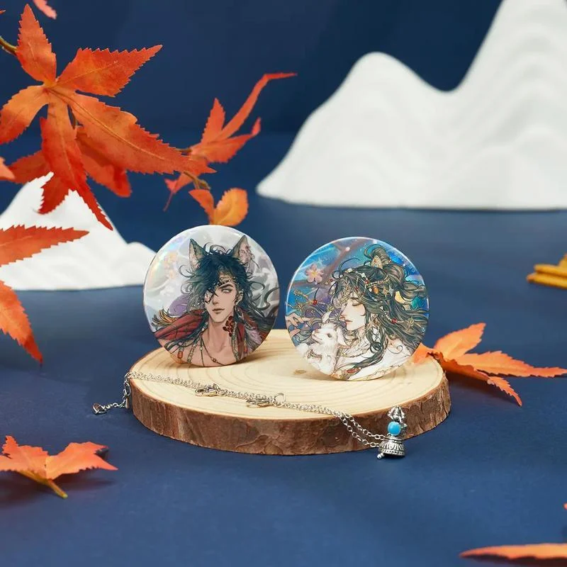 천국 공무원의 축복 국경 너머에서 빛나는 달 레이저 틴플레이트 배지 시에 리안 화청