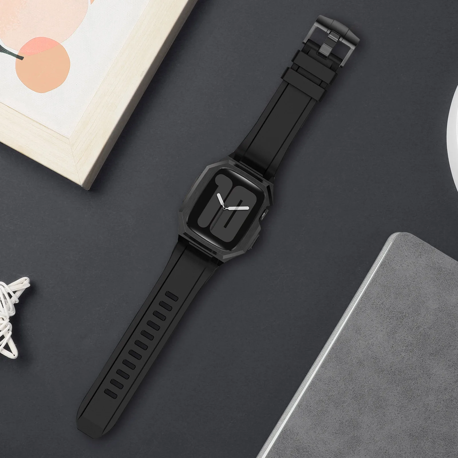 Metal Alloy Case + TPU Strap for Apple Watch Ultra Band Series 8 7 6 SE 5 4 Modification Kit Bracelet for iWatch 49mm 44mm 45mm