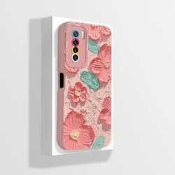 Aesthetic Full Protection Liquid Silicone Phone Case - Premium Back Cover for Tecno Camon 17 (Pink - B01)