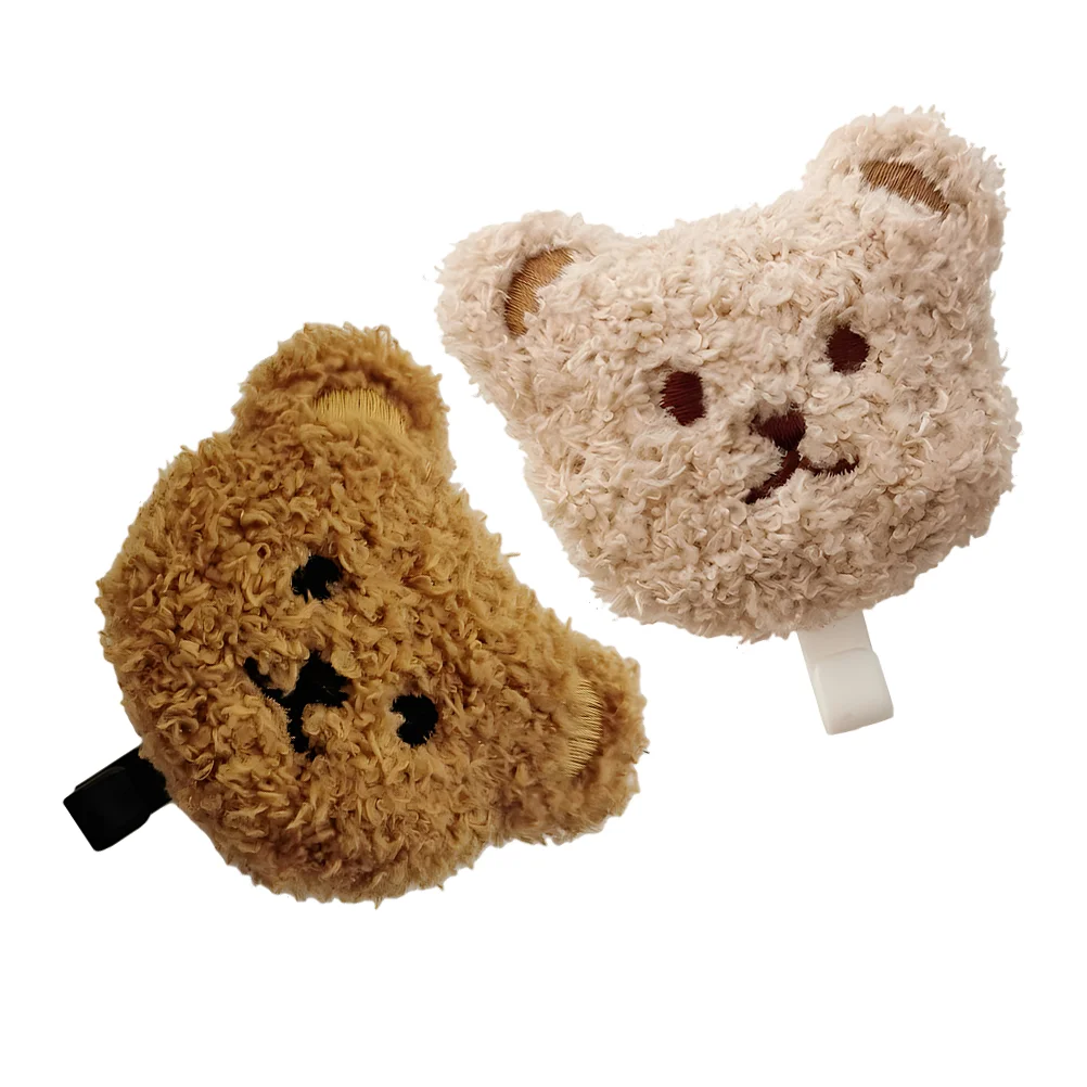 

2 Pcs Plush Bear Hook Kitchen Adhesive Hooks Door Wall Mounted Household Pp Cartoon For Key Decor Hanger