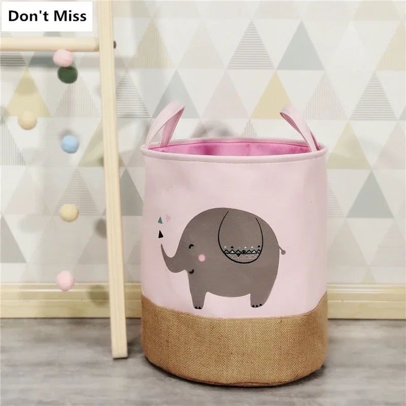 Collapsible Laundry Basket Cartoon Rabbit Storage Baskets Large Waterproof Linen Cloth Home Toy Clothes Storage Barrel Organizer