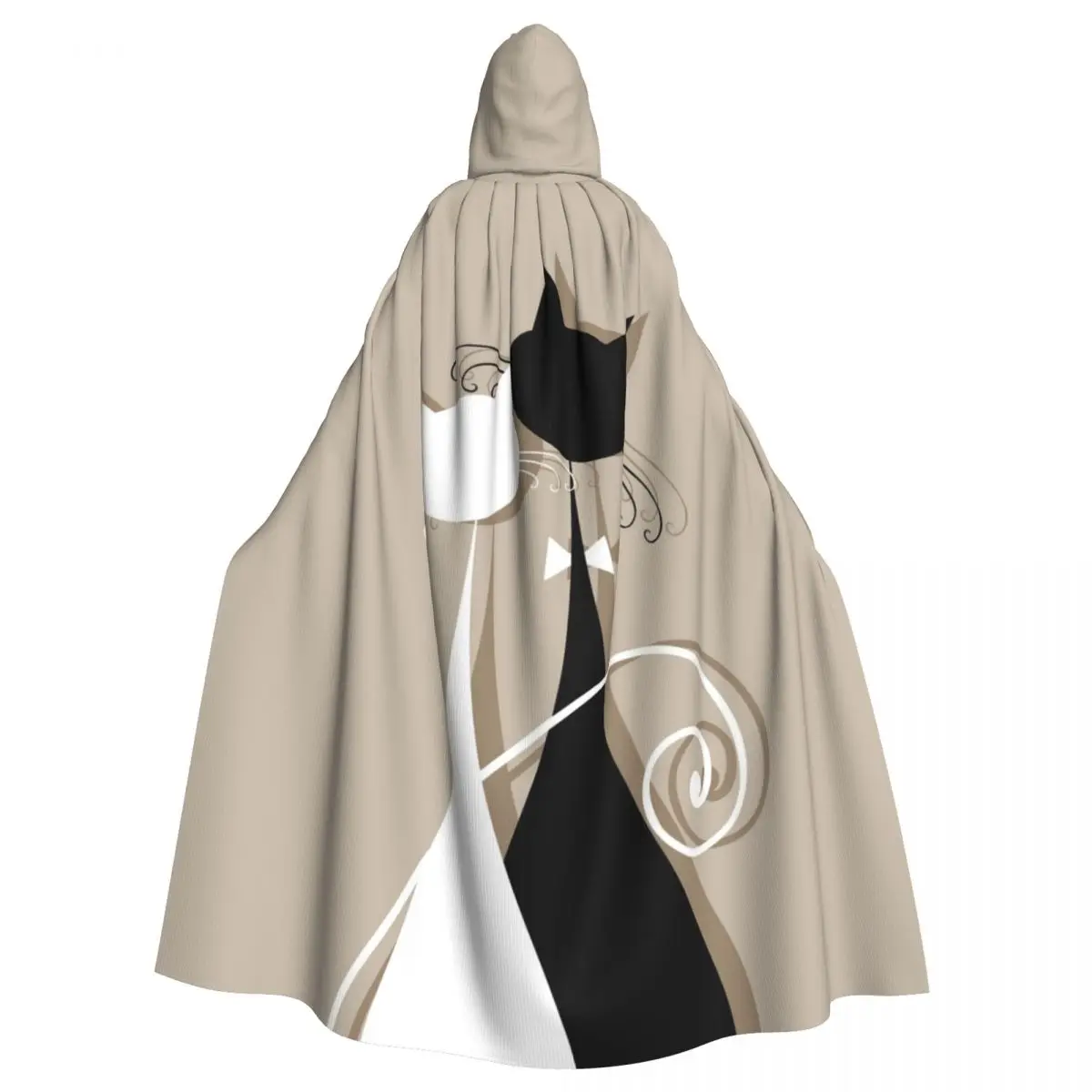 

Couple Cats Together Silhouette Adult Cloak Cape Hooded Medieval Costume Vampire Elf Purim Carnival Party