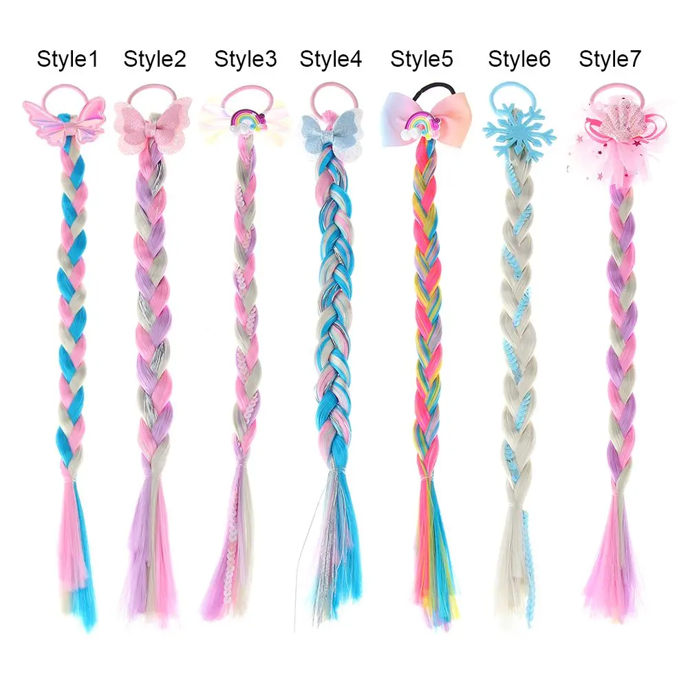 Girls Rainbow Hair Bow Extensions