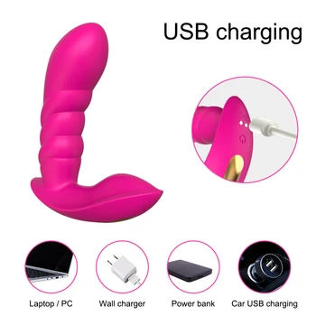 APP Wireless Remote Dildo Vibrator Wiggling Wearable Bluetooth Vibrating Panties Finger Sex Toys for Women Clitoris Stimulator 6