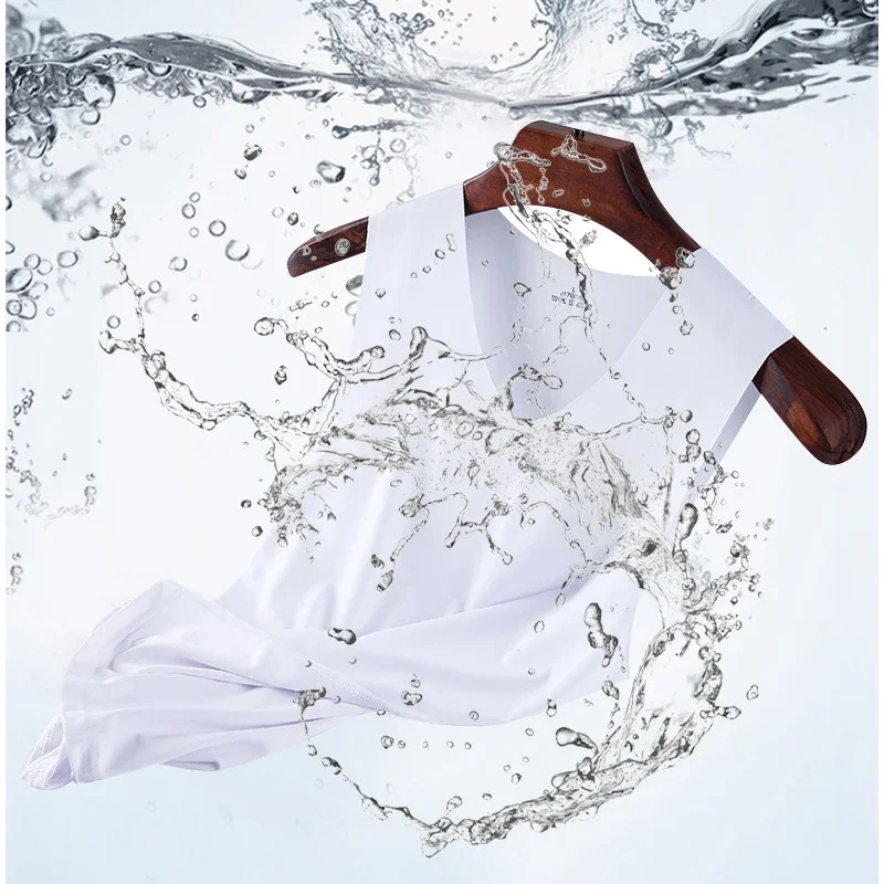 Men Undershirt Quick Dry T Shirt -5℃ Breathable Seamless Ice Silk Fiber Vest Slim-fit Summer Undershirt Quick-drying For Men And Women