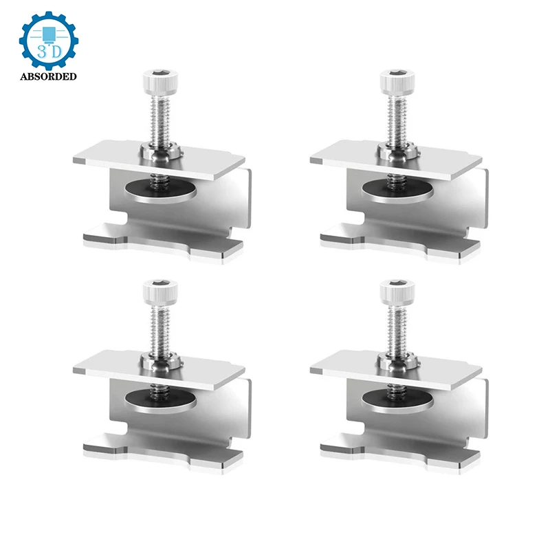 

4PCS 3D Printer Glass Plate of Heating Bed Clamp Fixed Clip for Ender 3/3 Pro/3 V2/3S, Ender 5/Pro, CR-20 PRO,CR-10 Mega S