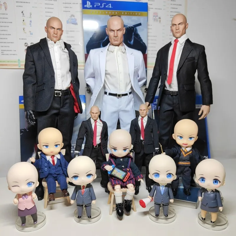 In Magazzino 1/12 Scale Killer 47 Hitman Battle War Head Body Clothes Arma Action Figure Model For Fans Gifts