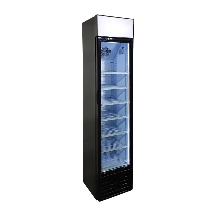 SC145B 145L Black Standard Slim Free Standing Vertical Upright Drinks Display Fridge