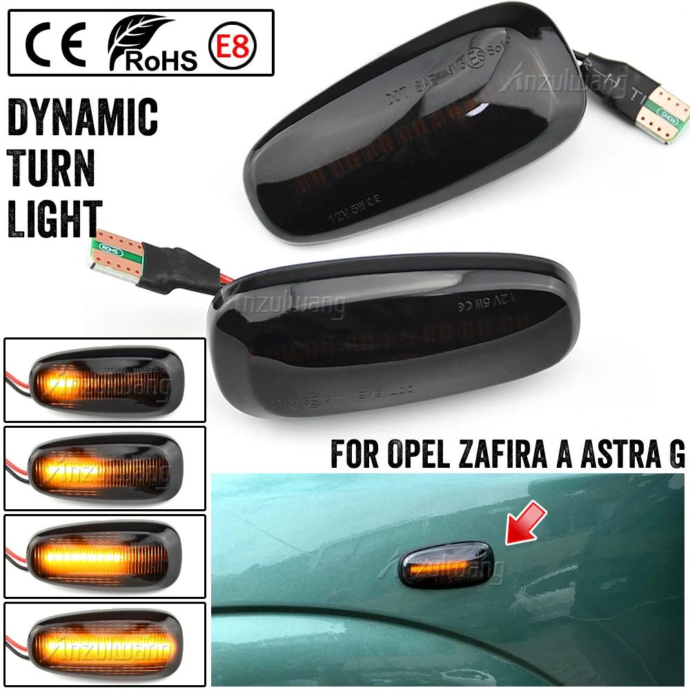 

2x Dynamic LED Side Marker Flowing Turn Signal Side Repeater Lamp Sequential Blinker for Opel for Zafira A 99-05 for Astra G