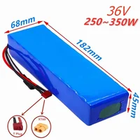 Aleaivy 36V 10Ah 10S2P 18650 batterie 42V adapté aux outils de mobilité électrique 350W 500W 750W avec batterie au lithium intégrée 2