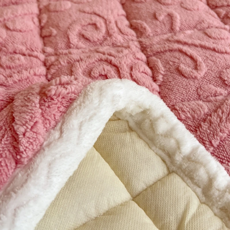 Tower Velvet Mattress Winter Fleece-Lined Milk Fiber Cushion Student Dormitory Single Double Coral Fleece Pad