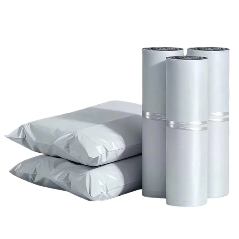 100 個の配送封筒バッグ防水エクスプレス封筒保存袋グレーホワイト郵送袋自己粘着シール宅配袋