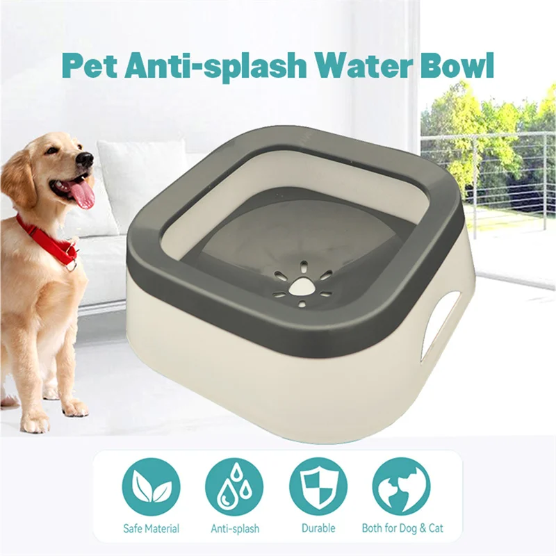 Dog Drinking Water Bowl Floating Non-Wetting Mouth Cat Bowl Without Spill Drinking Water Dispenser Plastic Anti-Over Dog Bowl 2
