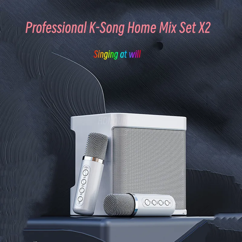 

Dual Microphone Karaoke Machine for Adults and Kids Portable Bluetooth PA Speaker System with 2 Wireless Microphones for Home