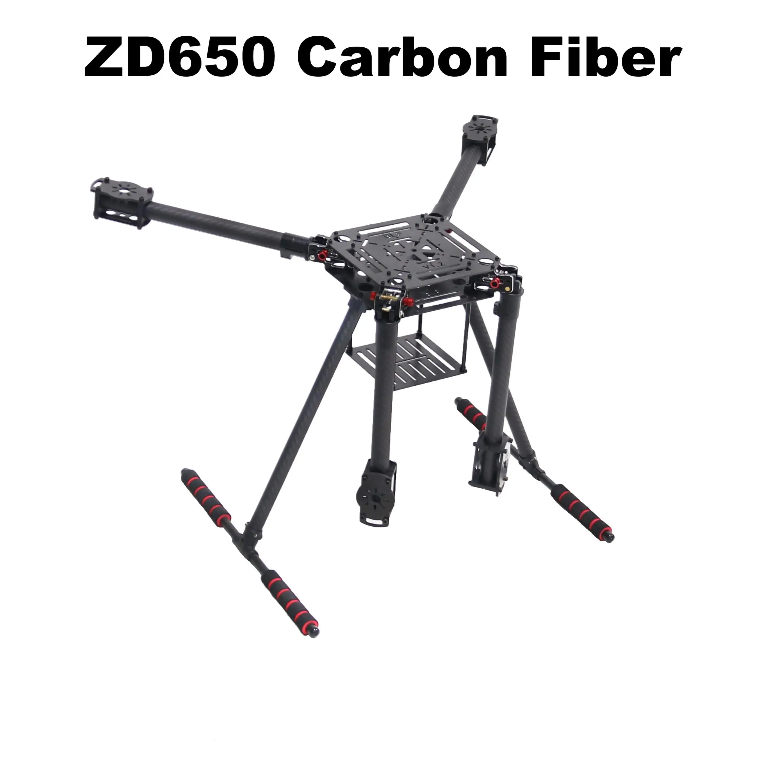 ZD650 650mm Carbon fiber Quadcopter Frame FPV Quad with Carbon Fiber Landing Ski