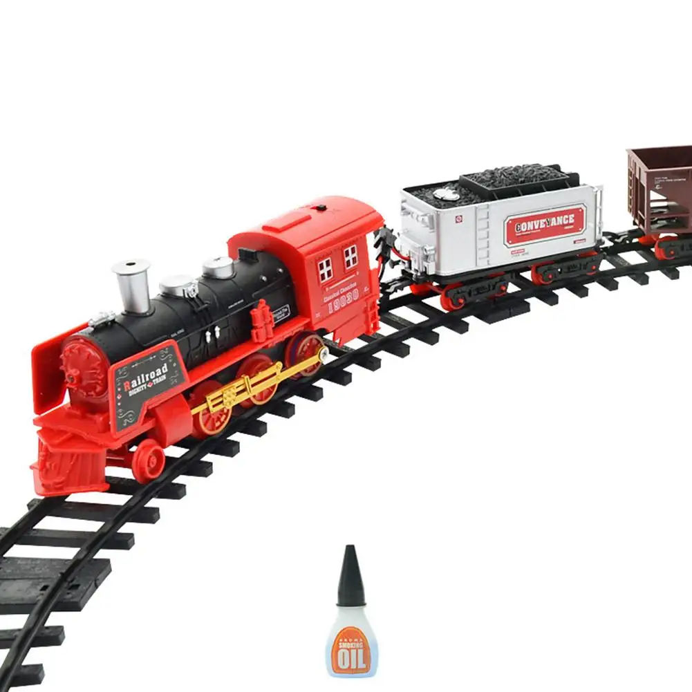 Train Sets Rechargeable Classic Steam Train Toy Set Electric Smoke Remote Control Track 6 Train Sets Rechargeable Classic Steam Train Toy Set Electric Smoke Remote Control Track 6