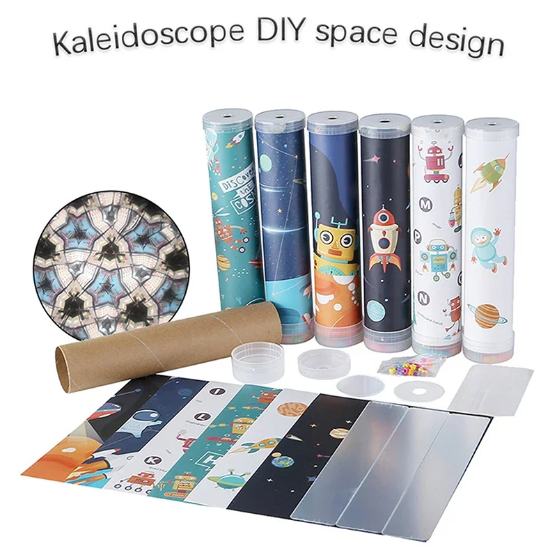 

DIY Kaleidoscopy Toy Children's Cartoon Space Series Kindergarten Handmade Puzzle Gift Parent -child Interactive Toys