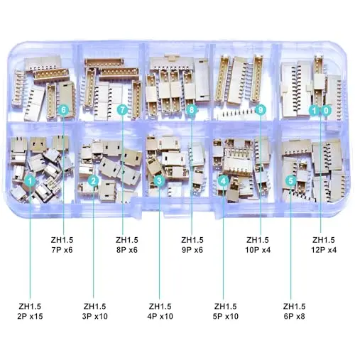 JST Connector Kit, ZH1.5 SMT Header Jst 1.5mm Pitch IC Socket Plugs Adapter, JST-ZH Top Type Vertical Header (ZH1.5-SMT-Ver)