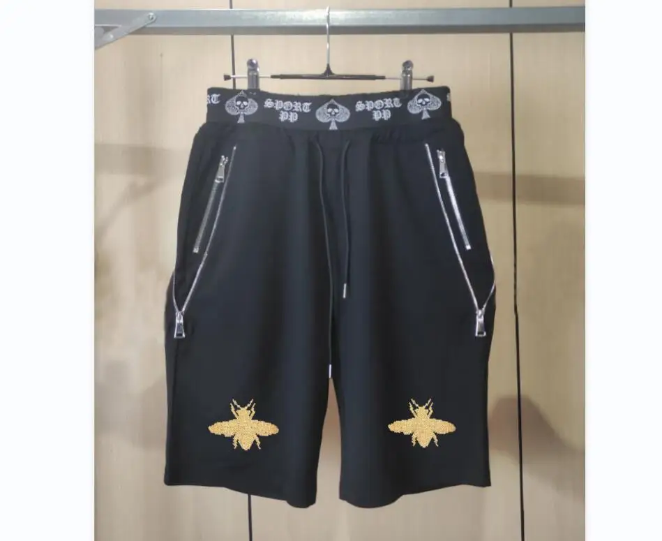 남성용 클래식 라인스톤 힙합 반바지, 브랜드 디자이너, 신제품