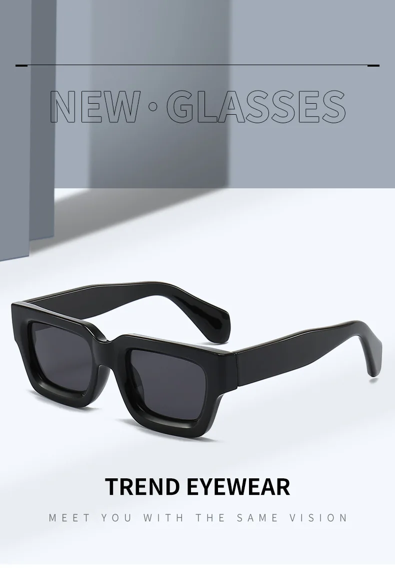 Nouveautés Tendance Petites Lunettes De Soleil Carrées À Monture Épaisse Hommes Femmes Ins Marque Chaude Designer Lunettes De Soleil En Plein Air Shopping Plage UV400_voghion.com