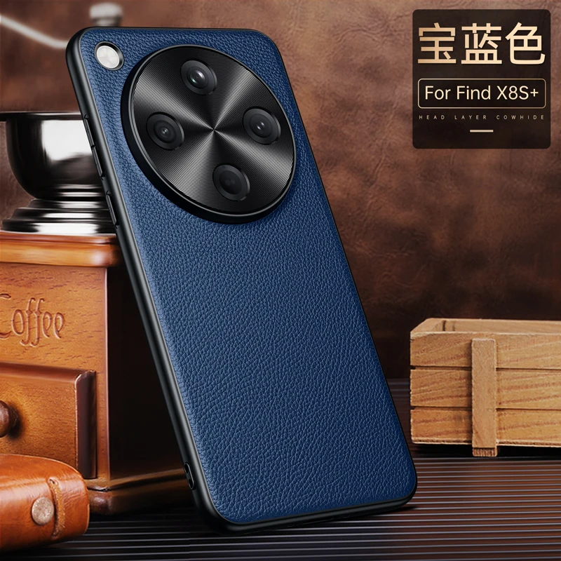 Premium Genuine Cowhide Litchi Leather Hard Cover - Full Protection Case in Elegant Design
